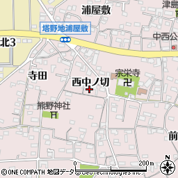 愛知県犬山市塔野地西中ノ切53周辺の地図