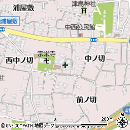 愛知県犬山市塔野地中ノ切20周辺の地図
