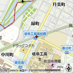 岐阜工業高校西周辺の地図