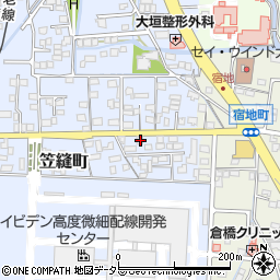 岐阜県大垣市笠縫町6-5周辺の地図
