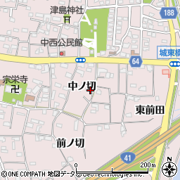 愛知県犬山市塔野地中ノ切61周辺の地図