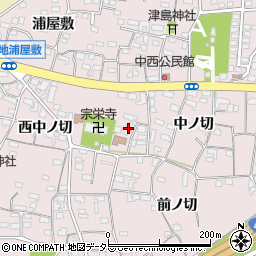 愛知県犬山市塔野地中ノ切4周辺の地図