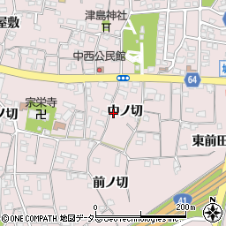 愛知県犬山市塔野地中ノ切50周辺の地図