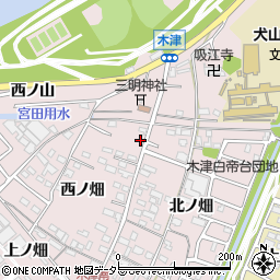 愛知県犬山市木津周辺の地図