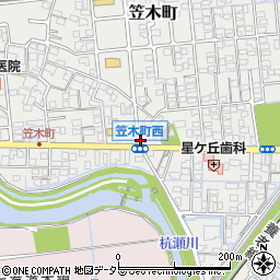 笠木町西周辺の地図