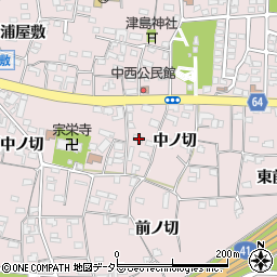 愛知県犬山市塔野地中ノ切30周辺の地図