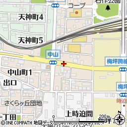 愛知県犬山市中山町周辺の地図