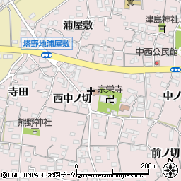 愛知県犬山市塔野地西中ノ切24-1周辺の地図