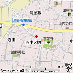 愛知県犬山市塔野地西中ノ切23-1周辺の地図