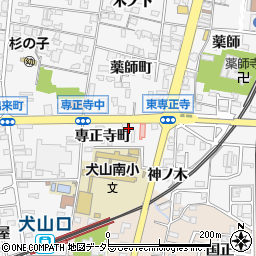 愛知県犬山市犬山専正寺町周辺の地図