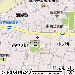 愛知県犬山市塔野地中ノ切33周辺の地図