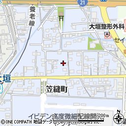 岐阜県大垣市笠縫町周辺の地図