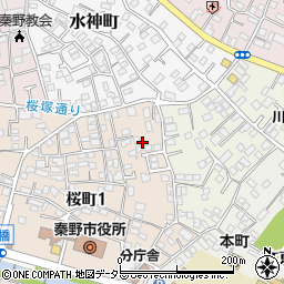 神奈川県秦野市桜町1丁目8周辺の地図