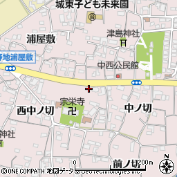 愛知県犬山市塔野地中ノ切8周辺の地図