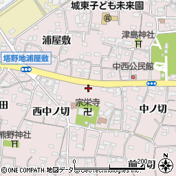 愛知県犬山市塔野地西中ノ切33周辺の地図