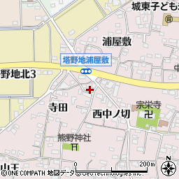 愛知県犬山市塔野地西中ノ切10周辺の地図