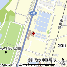 神奈川県出先機関　企業庁寒川浄水場周辺の地図