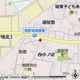 愛知県犬山市塔野地西中ノ切11-2周辺の地図