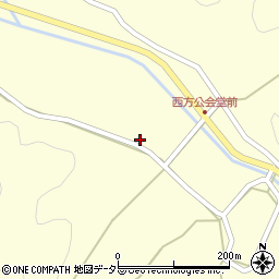 京都府綾部市西方町岡周辺の地図