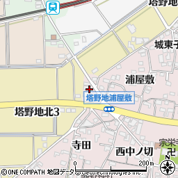 愛知県犬山市塔野地清水周辺の地図