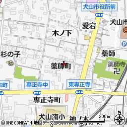 愛知県犬山市犬山薬師町周辺の地図