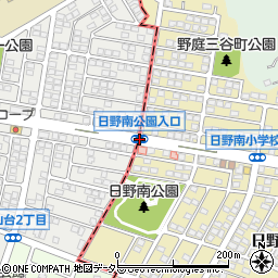 日野南公園入口周辺の地図