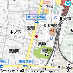 犬山薬師郵便局駐車場周辺の地図