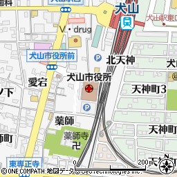 犬山市役所周辺の地図