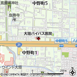 大垣バイパス医院周辺の地図