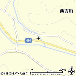 京都府綾部市西方町岡ノ森周辺の地図