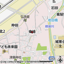 愛知県犬山市塔野地東浦周辺の地図