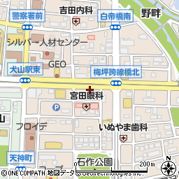 愛知県犬山市松本町周辺の地図