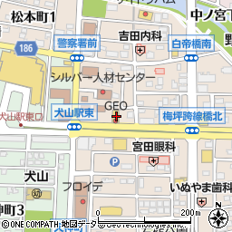 ゲオ犬山駅東店周辺の地図