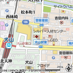 犬山郵便局周辺の地図