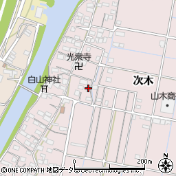 岐阜県岐阜市次木734周辺の地図