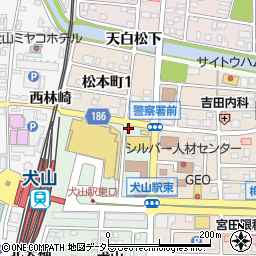 中日新聞社犬山通信局周辺の地図