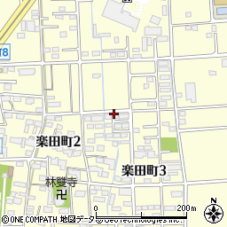 岐阜県大垣市楽田町周辺の地図