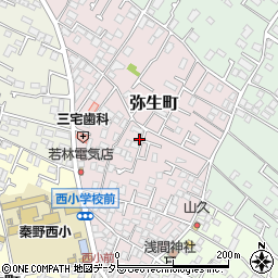 神奈川県秦野市弥生町周辺の地図