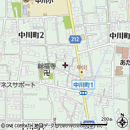 岐阜県大垣市中川町周辺の地図