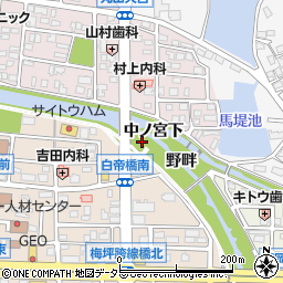 愛知県犬山市犬山中ノ宮下周辺の地図