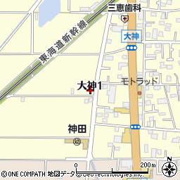 神奈川県平塚市大神1丁目周辺の地図