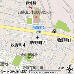 岐阜県大垣市牧野町周辺の地図