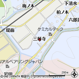 愛知県犬山市善師野三軒寺周辺の地図