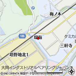 愛知県犬山市善師野堤面周辺の地図