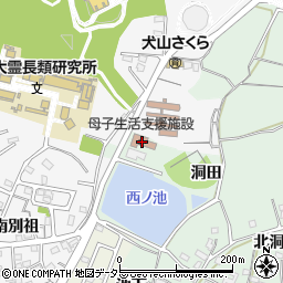 愛知県犬山市富岡洞田周辺の地図