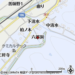 愛知県犬山市善師野（六郎洞）周辺の地図