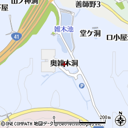 愛知県犬山市善師野奥雑木洞周辺の地図