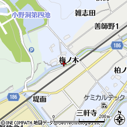 愛知県犬山市善師野梅ノ木周辺の地図