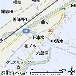 愛知県犬山市善師野下清水周辺の地図