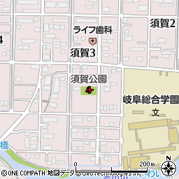 須賀公園トイレ周辺の地図